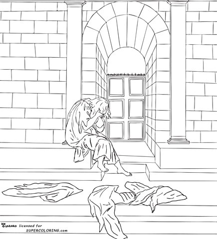 The Melancholy By Sandro Botticelli  Coloring Page